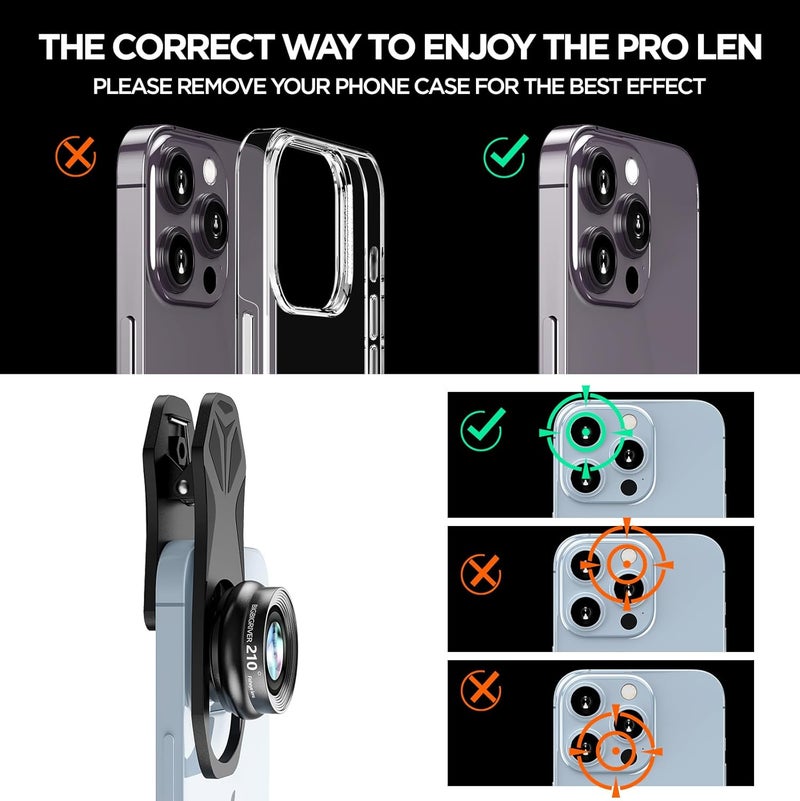 BIGBIGRIVER 210° Fisheye Lens, Professional Cell Phone Lens for iPhone,Samsung,Pixel,BlackBerry,Ipad,Notebook,Etc,Fish Eye Lens - Image 5